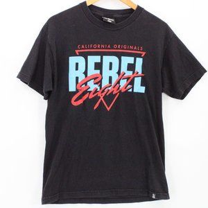 Vintage Rebel Eight Shirt Mens Black Short Sleeve Big Logo Graphic Cotton Size M